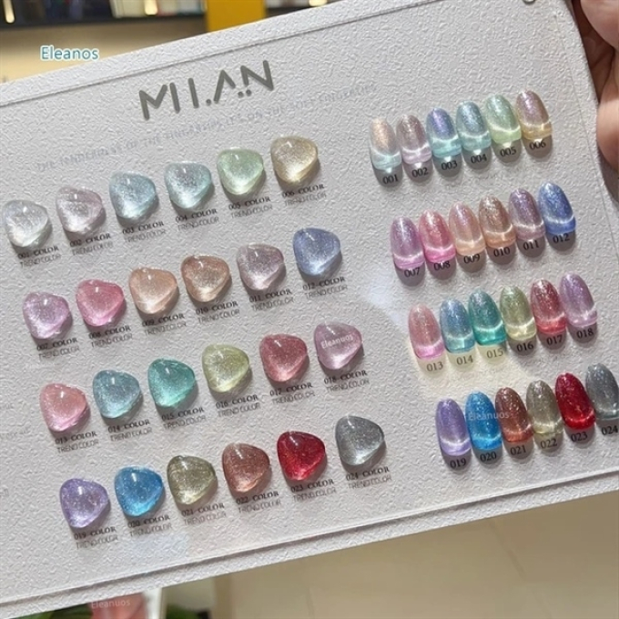 Bộ Sơn Gel Mắt Mèo Cực Quang Siêu Sáng Milan (24 Chai)