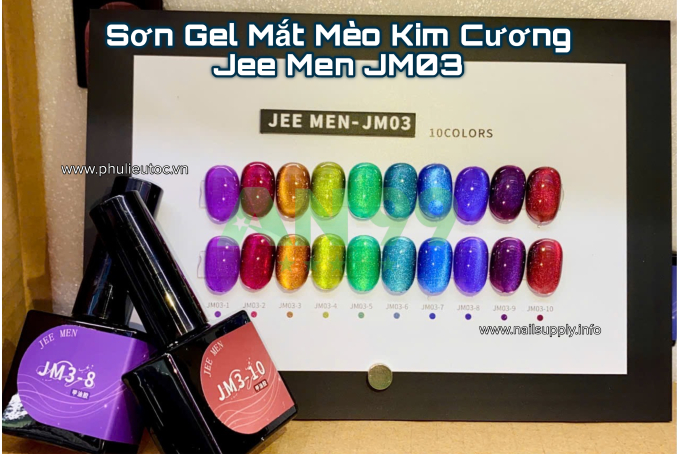 Bộ Sơn Gel Mắt Mèo Jee Men - JM03 (10 Màu)