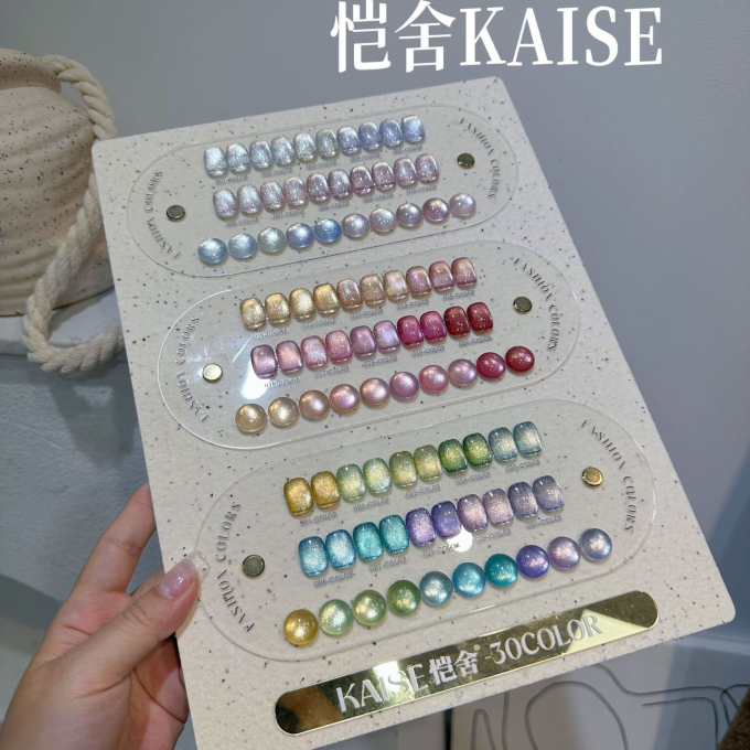 Bộ Sơn Gel Mắt Mèo Siêu Sáng Kaise - 30 Chai