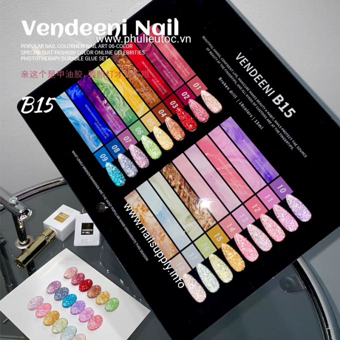 Bộ Sơn Gel Vendeeni B15 (18 chai)