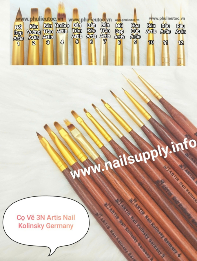 Cọ Vẽ 100% Lông Chồn 3N Artis Nail Kolinsky Germany