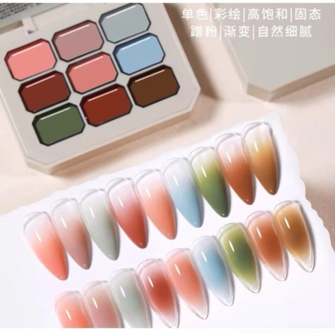 Set Gel Đặc Làm Ombre, Vẽ Móng Vinimay 9 Màu