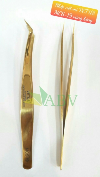 Nhíp nối mi Vetus MCS-19 vàng bóng
