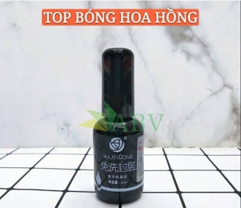 Top coat gel hoa hồng chai đen