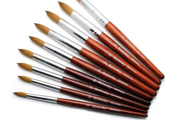 Cọ Đắp Bột Kolinsky Cán Đỏ Size 20