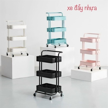 Xe Đẩy Nail 3 Tầng (Lưới Nhựa)